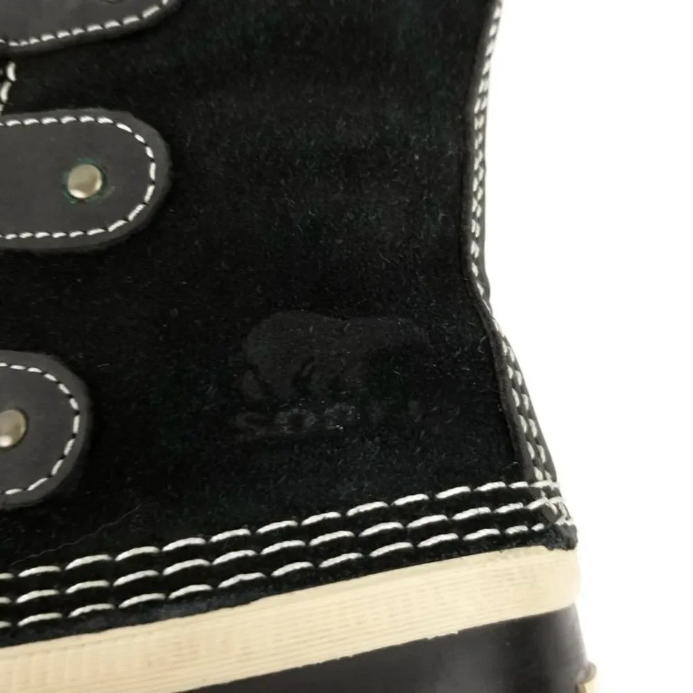 SOREL Joan of Arctic Black Fur Winter Waterproof Snow Duck Knee Boots Gorpcore 8